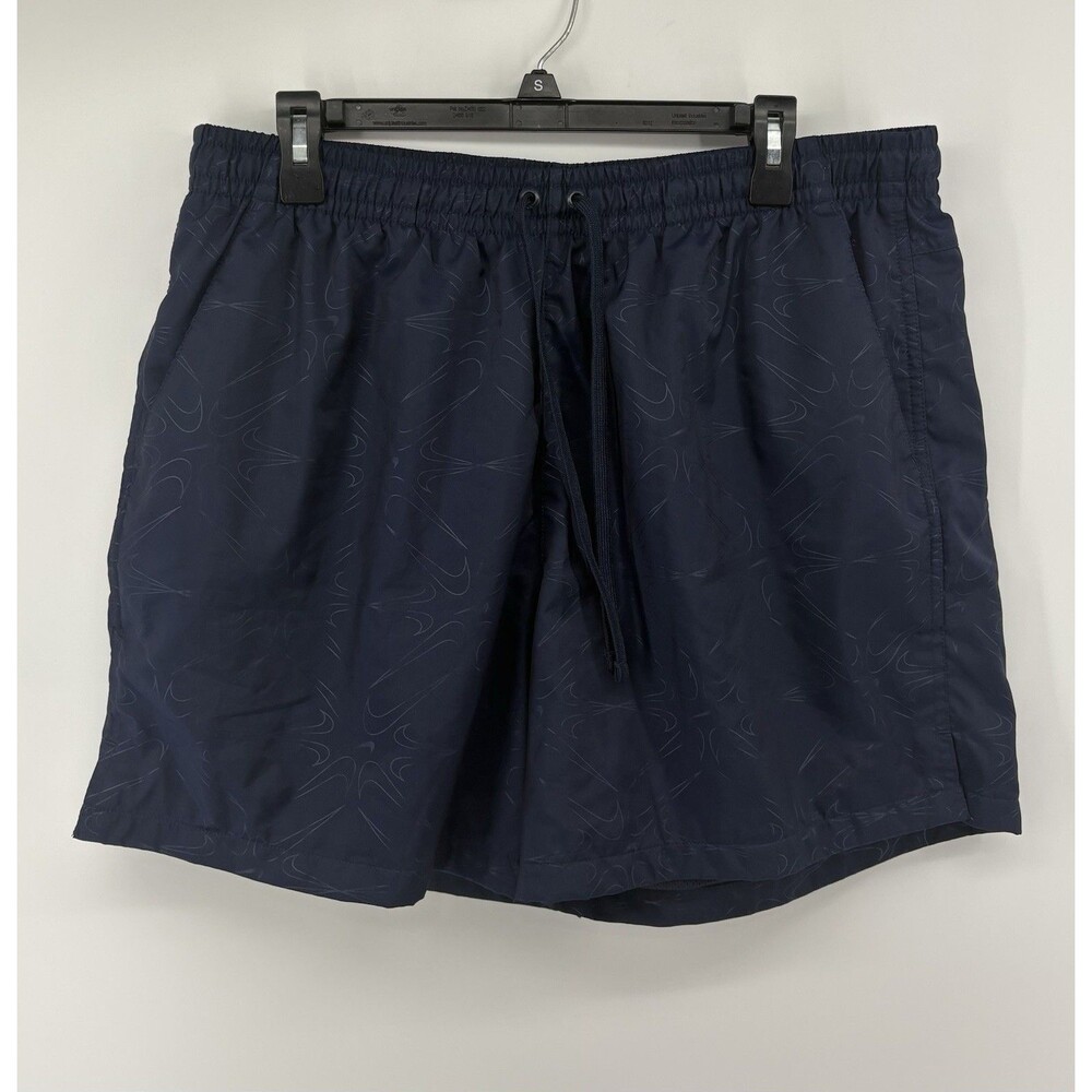 Nike Swim Trunks Men’s XL Navy Blue Embroidered Swoosh Mesh Lined board Shorts